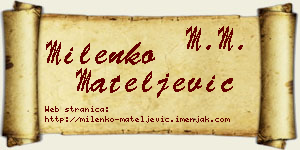 Milenko Mateljević vizit kartica
